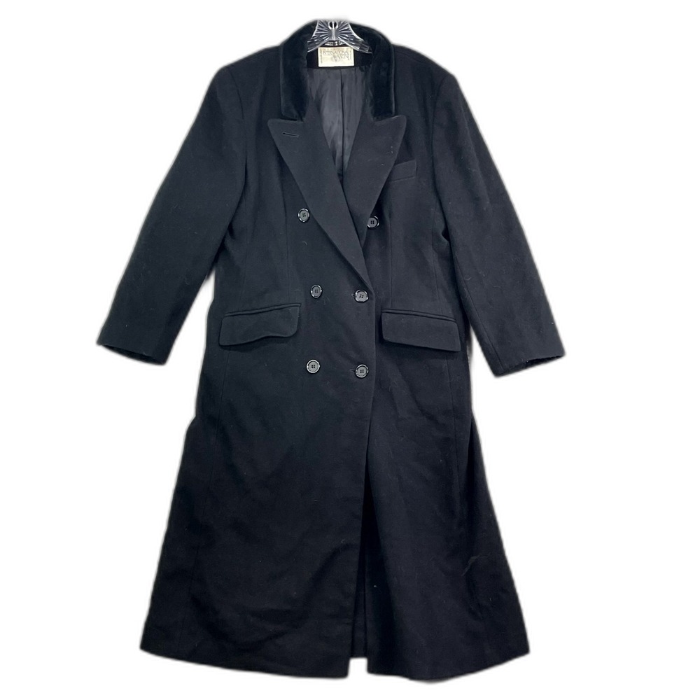 International Scene Trench Coat Women 9/10 Double Breasted Velvet Collar Outdoor
